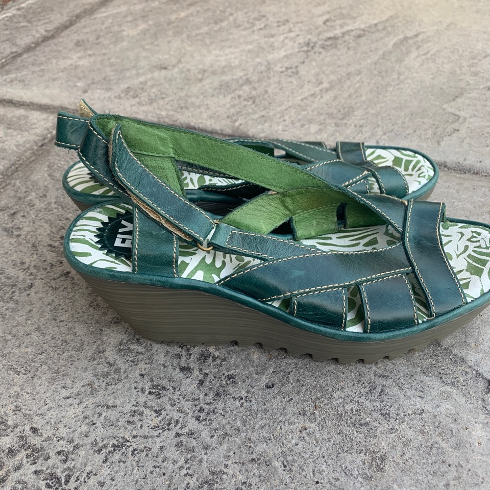 FLY London Green Wedges Size 40